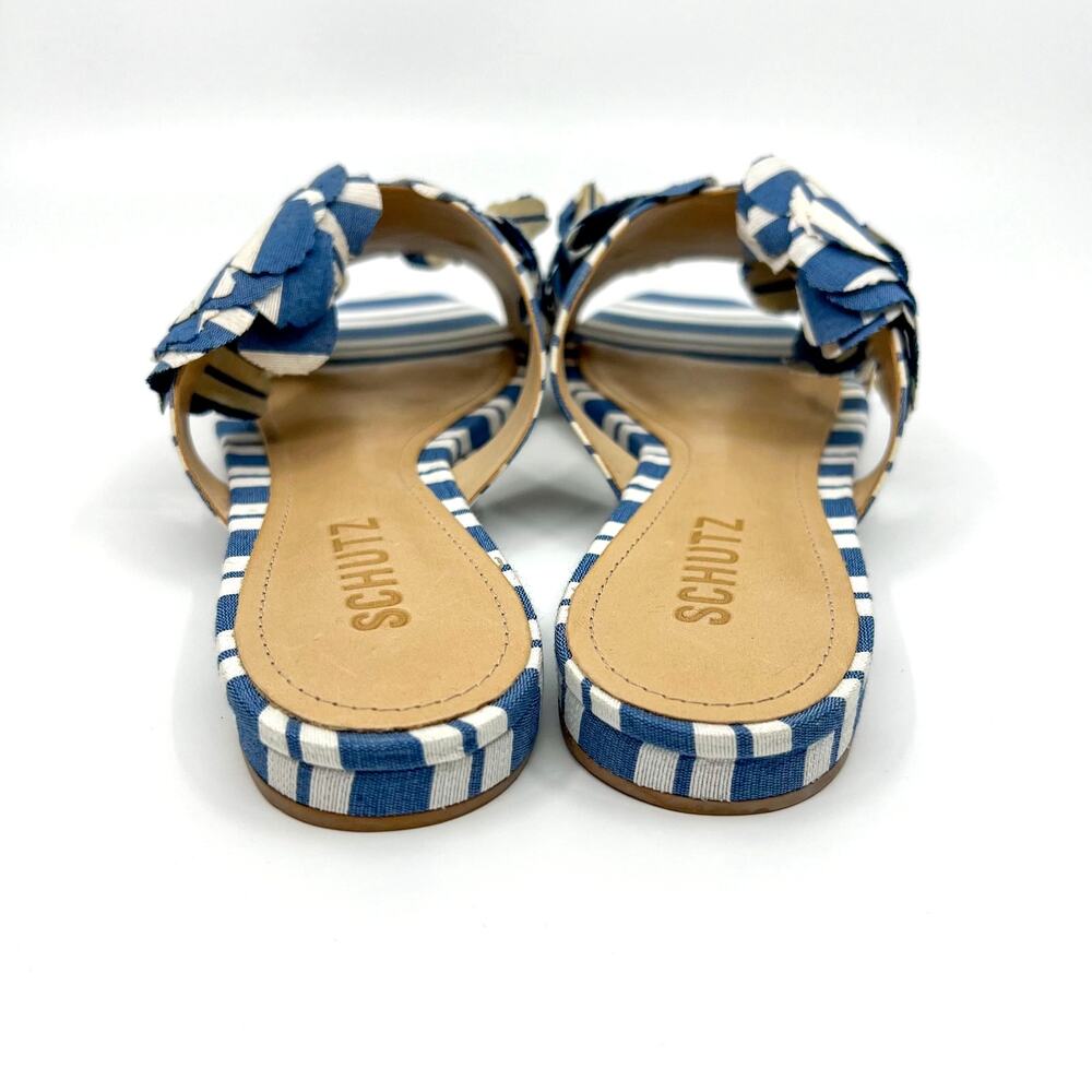 NWT Schutz Women's Blue Ilaria Denim Patch Slide Sandal Women's 7.5 US - Picture 6 of 10